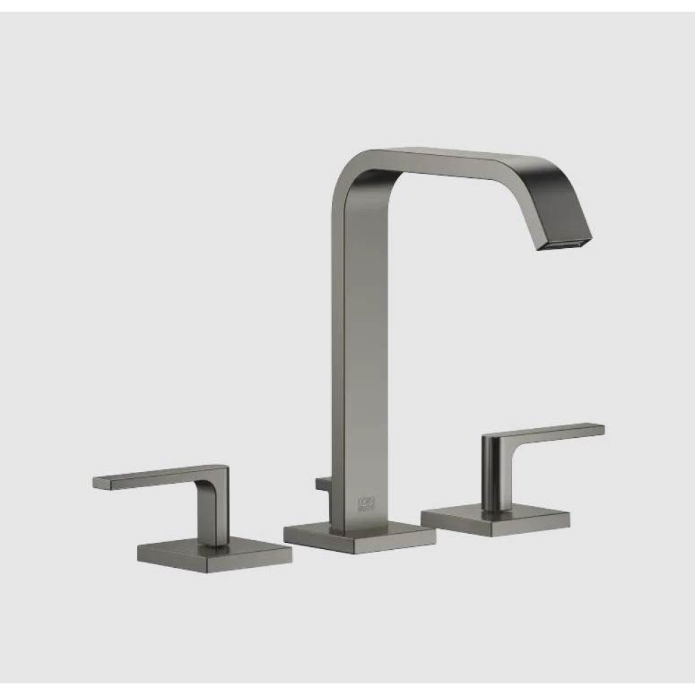 IMO Three-hole lavatory mixer with drain - Brushed Dark Platinum