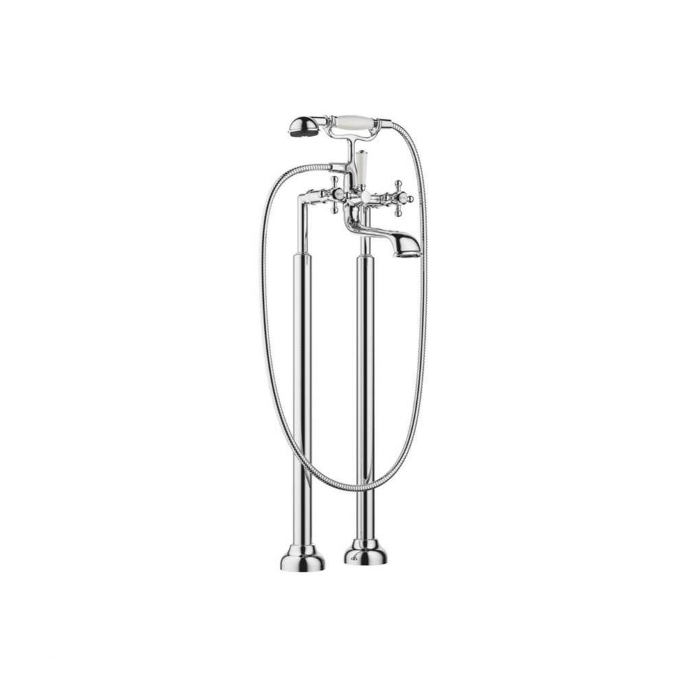 Madison Two-Hole Tub Mixer For Freestanding Installation With Hand Shower Set In Polished Chrome