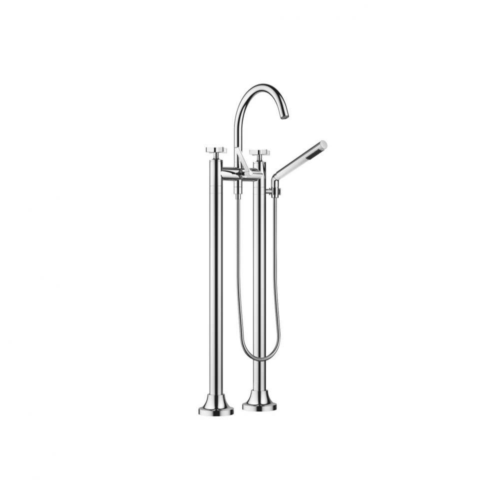 VAIA Two-Hole Tub Mixer For Freestanding Installation With Hand Shower Set In Polished Chrome