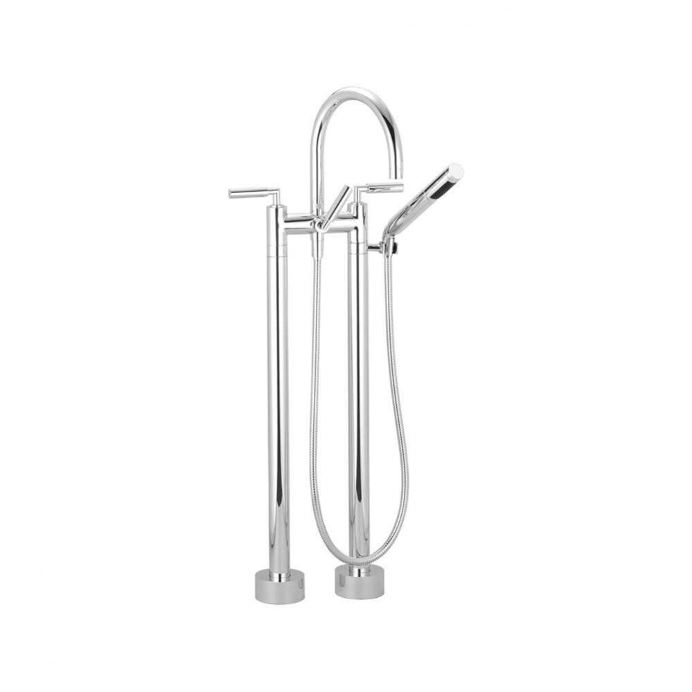 Two-Hole Tub Mixer For Freestanding Installation With Hand Shower Set