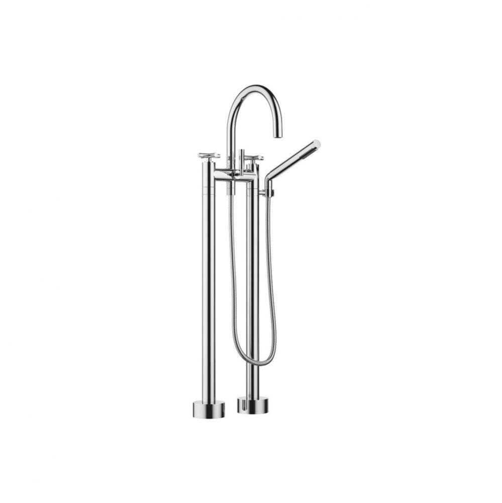 Tara Two-Hole Tub Mixer For Freestanding Installation With Hand Shower Set In Polished Chrome
