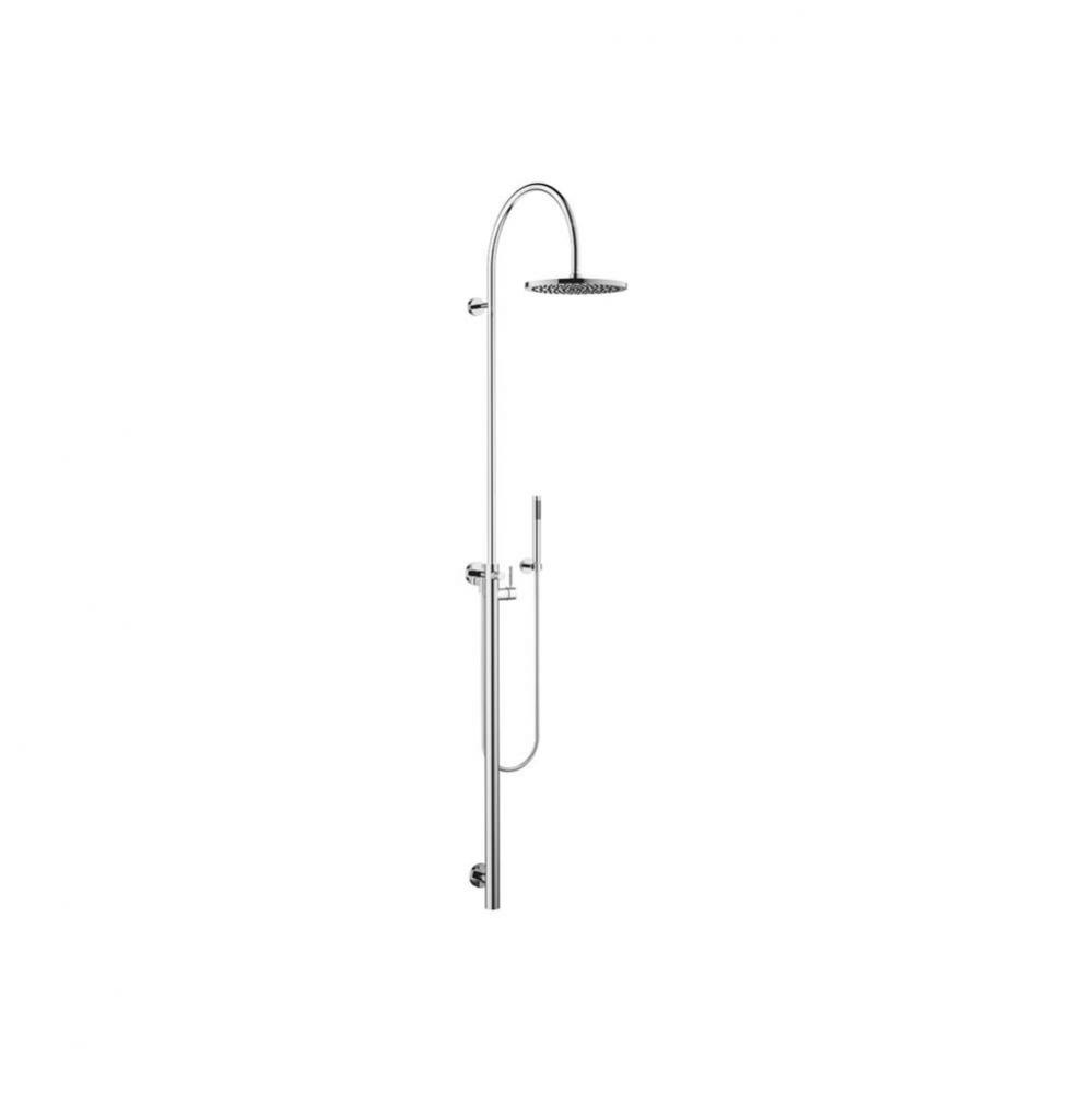 Shower Riser With Shower Single-Lever Mixer For Wall-Mounted Installation With Rainhead And Hand S