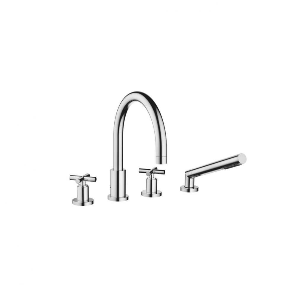 Tara Deck-Mounted Tub Mixer, With Hand Shower Set For Deck-Mounted Tub Installation In Polished Ch