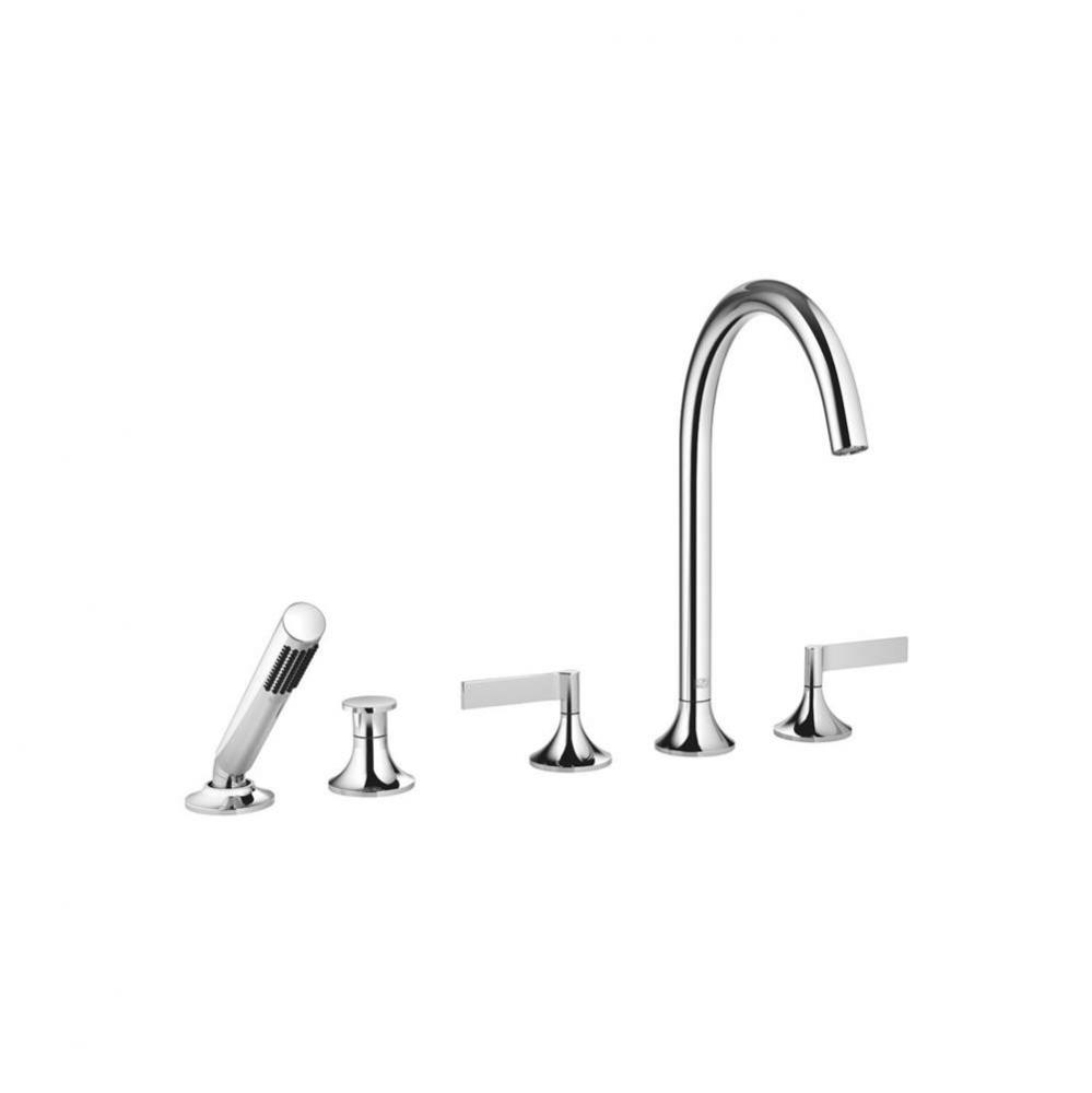 VAIA Five Hole Tub Set For Deck-Mounted Tub Installation With Diverter In Polished Chrome