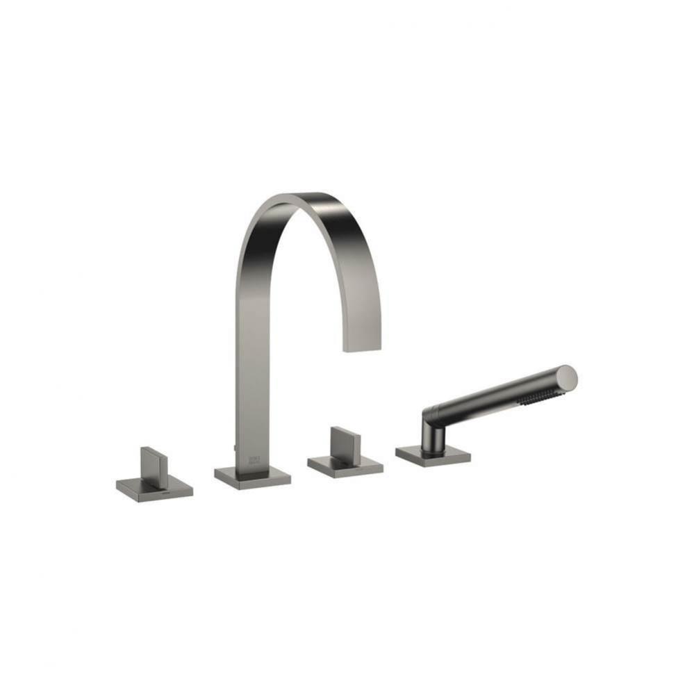 MEM Deck-Mounted Tub Mixer, With Hand Shower Set For Deck-Mounted Tub Installation In Dark Platinu