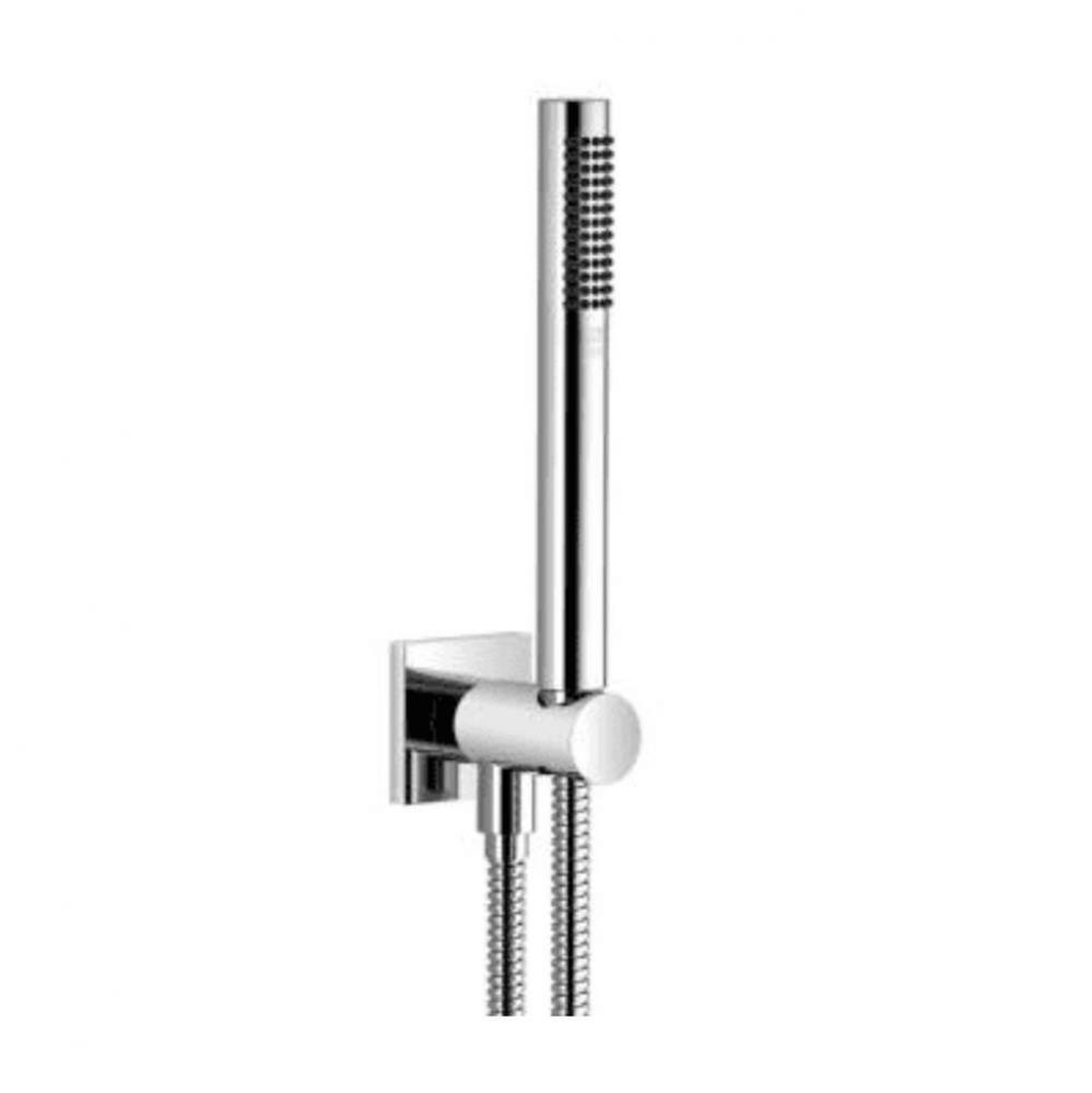 Hand Shower Set With Integrated Wall Bracket In Polished Chrome