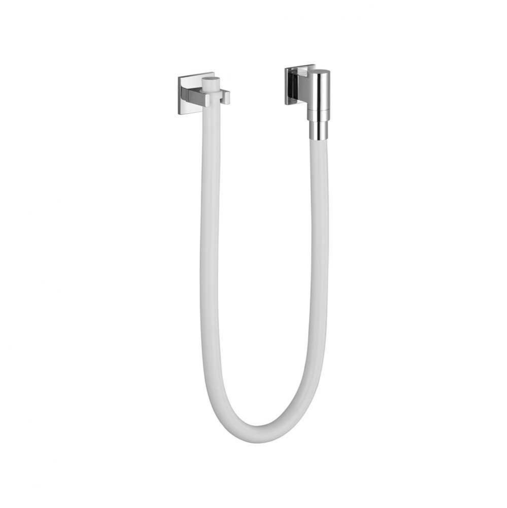 Water Tube Kneipp Wall Elbow With Individual Flanges With Hose Holder In Polished Chrome