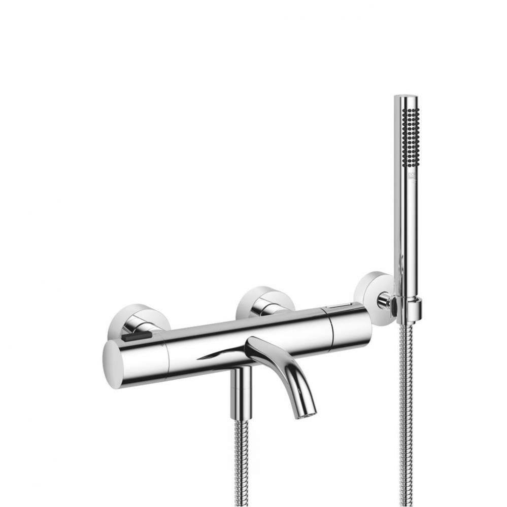 Tub Thermostat For Wall-Mounted Installation With Hand Shower Set In Polished Chrome