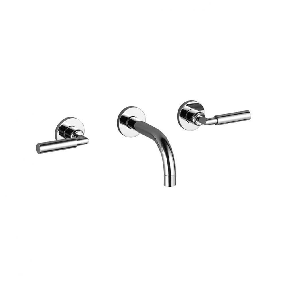 Tara Wall-Mounted Three-Hole Lavatory Mixer Without Drain In Polished Chrome