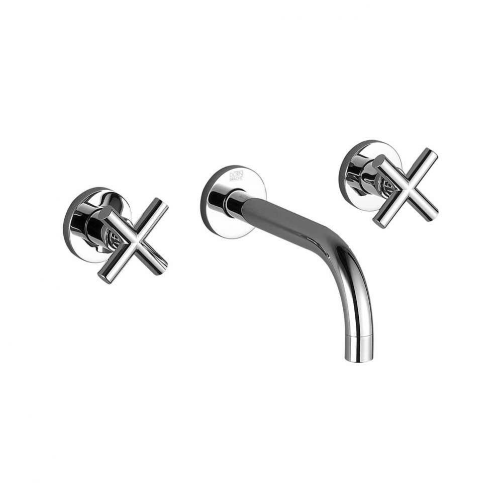 Tara Wall-Mounted Three-Hole Lavatory Mixer Without Drain In Polished Chrome