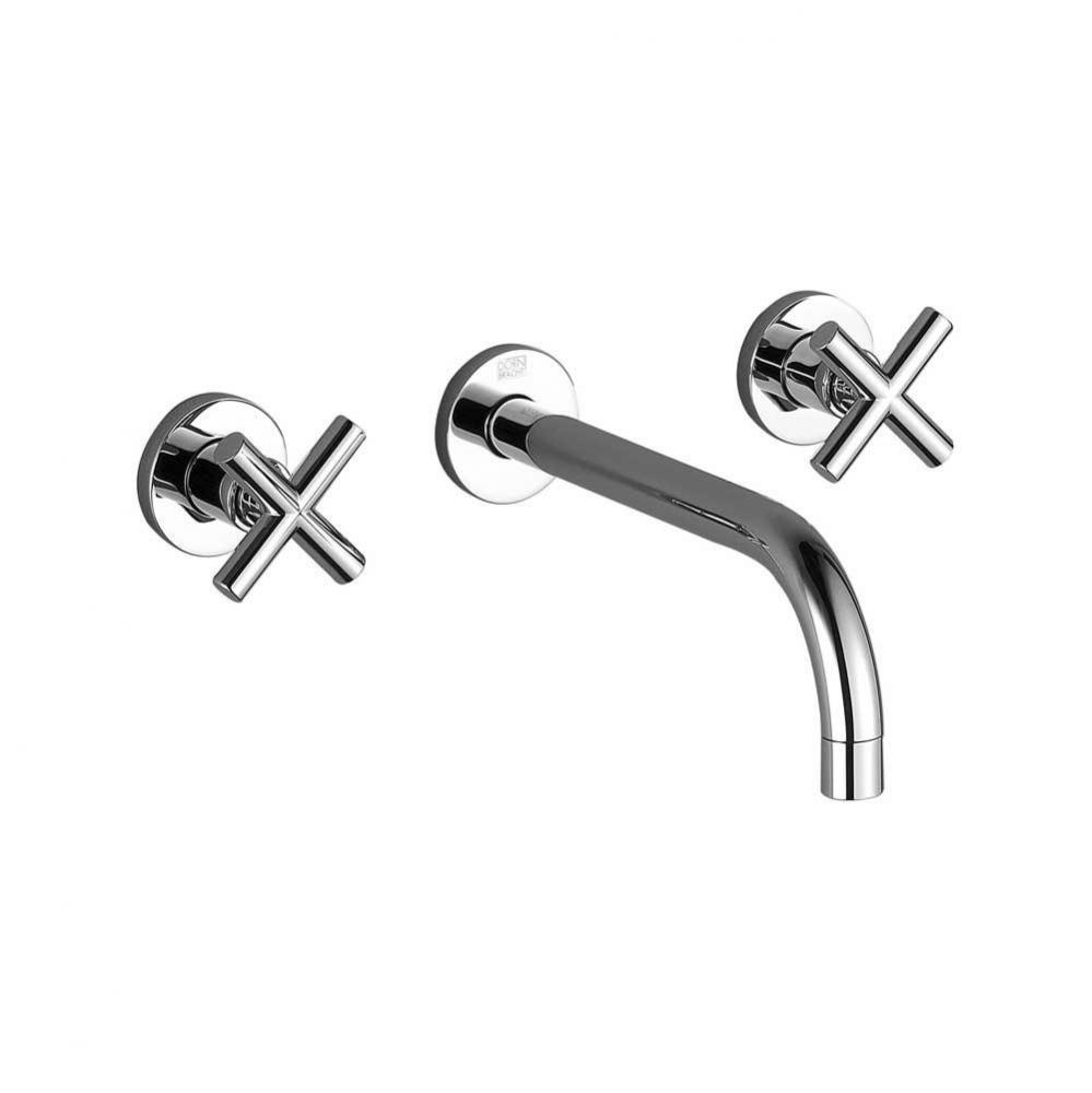 Tara Wall-Mounted Three-Hole Lavatory Mixer Without Drain In Polished Chrome