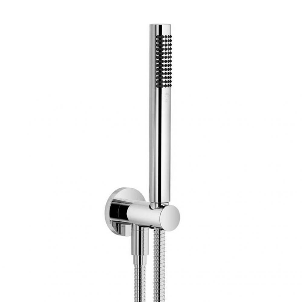 Hand Shower Set With Integrated Wall Bracket In Polished Chrome