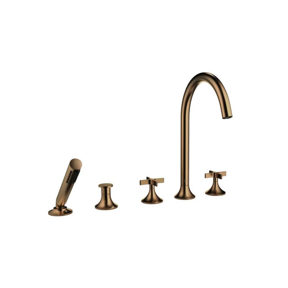 Five hole tub set with hand shower set