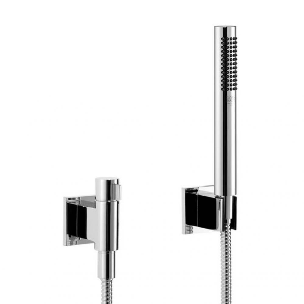 Hand Shower Set With Individual Flanges With Volume Control In Polished Chrome