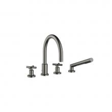Dornbracht 27512892-99 - Tara Deck-Mounted Tub Mixer, With Hand Shower Set For Deck-Mounted Tub Installation In Dark Platin