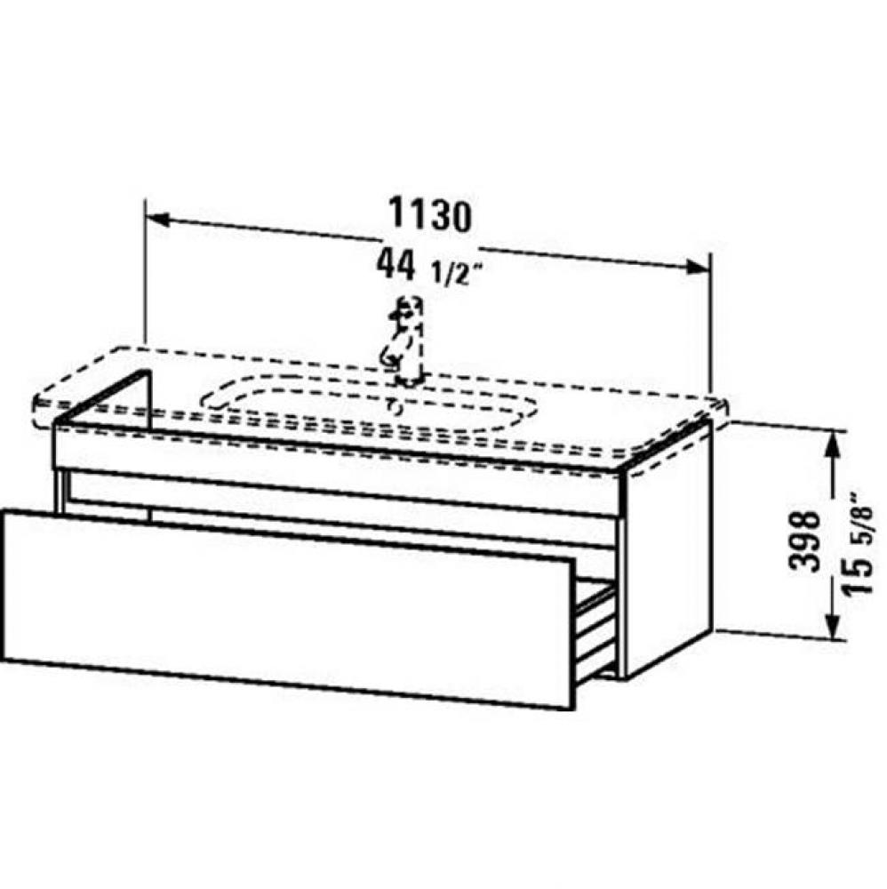 Duravit DuraStyle One Drawer Wall-Mount Vanity Unit Pine Terra|Basalt