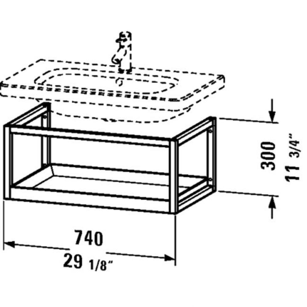 DS Furniture accessory tray, Terra, 300x750x440mm wall-mountet
