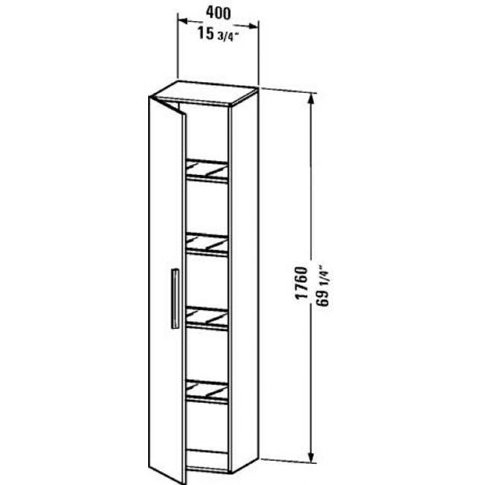 Duravit Vero Tall Cabinet  Brushed Oak