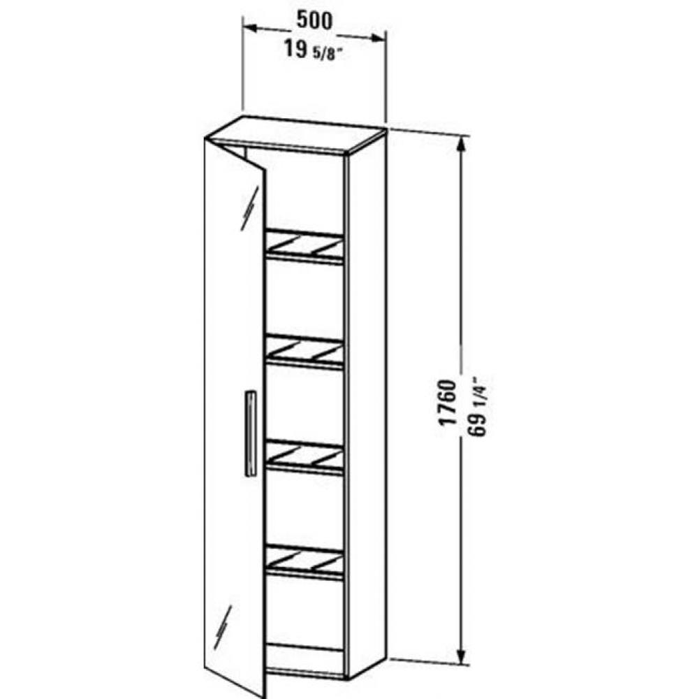 Duravit Vero Tall Cabinet  European Oak