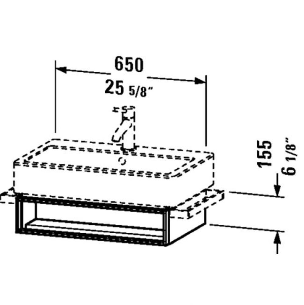 Vanity Unit 155x650x431mm Vero 1 opened