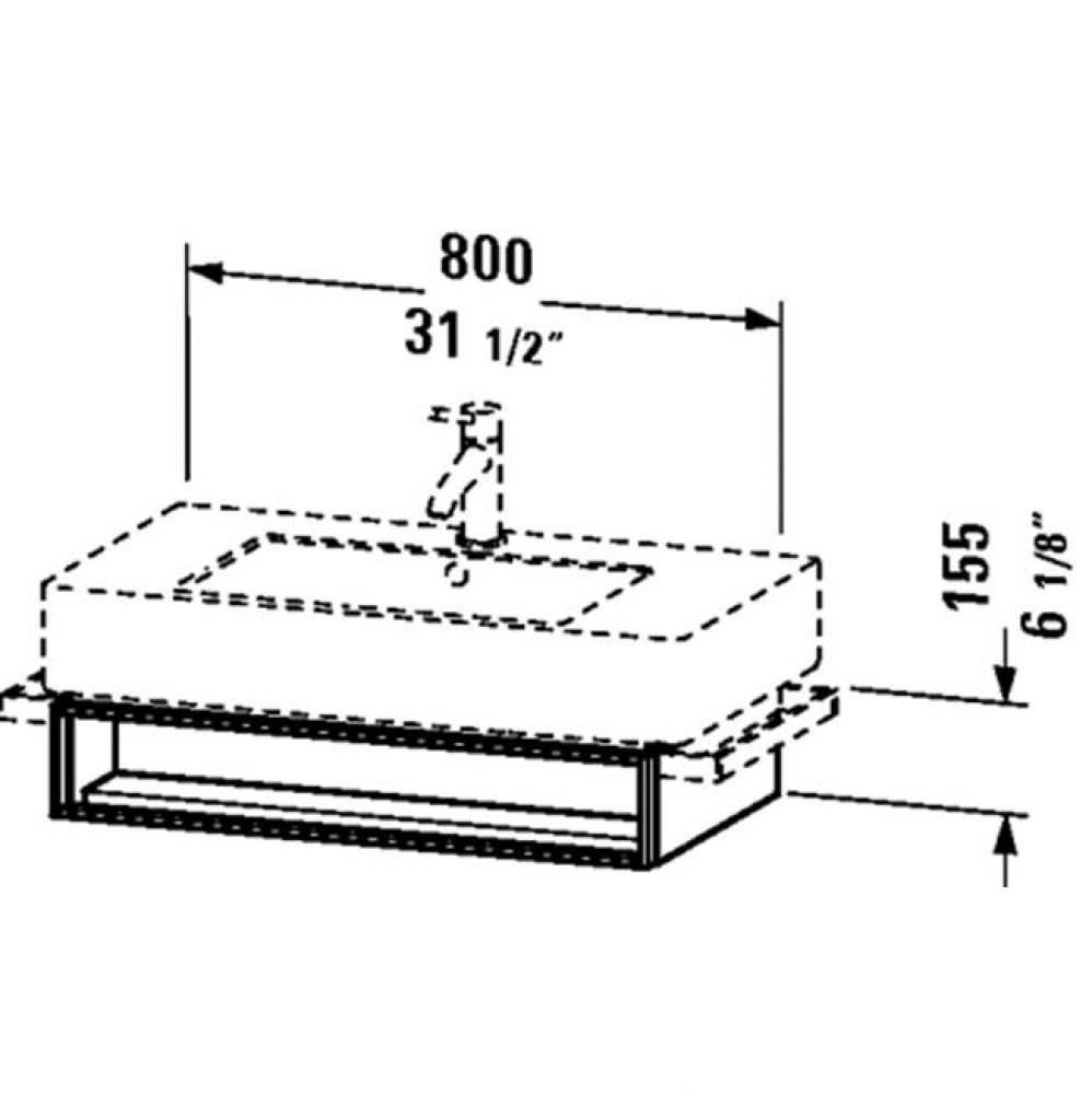 Vanity Unit Vero 155x800x446mm 1 opened comp., White High