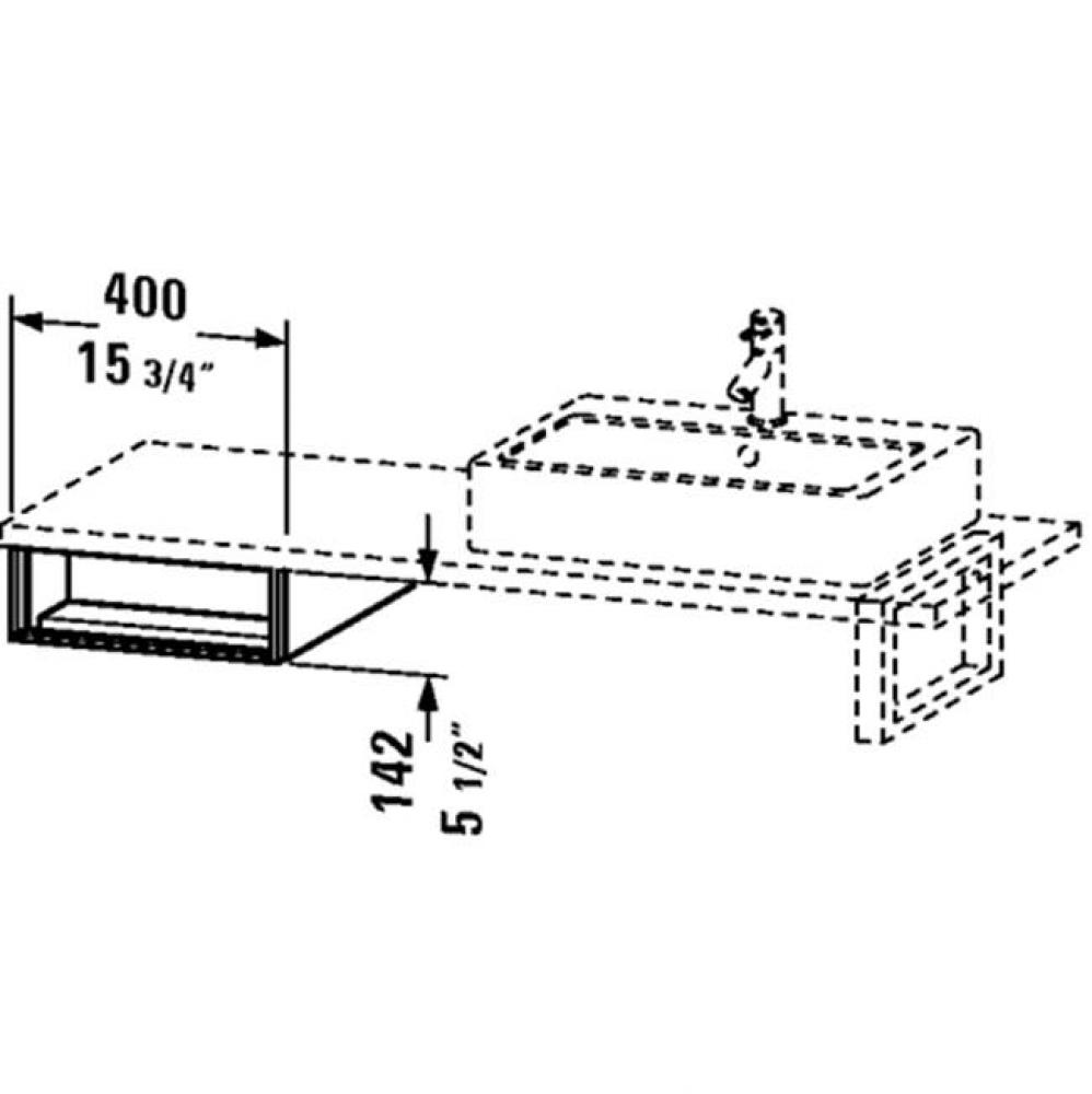 Low cabinet f.Console         Vero 1 open compartment, 142x400x518