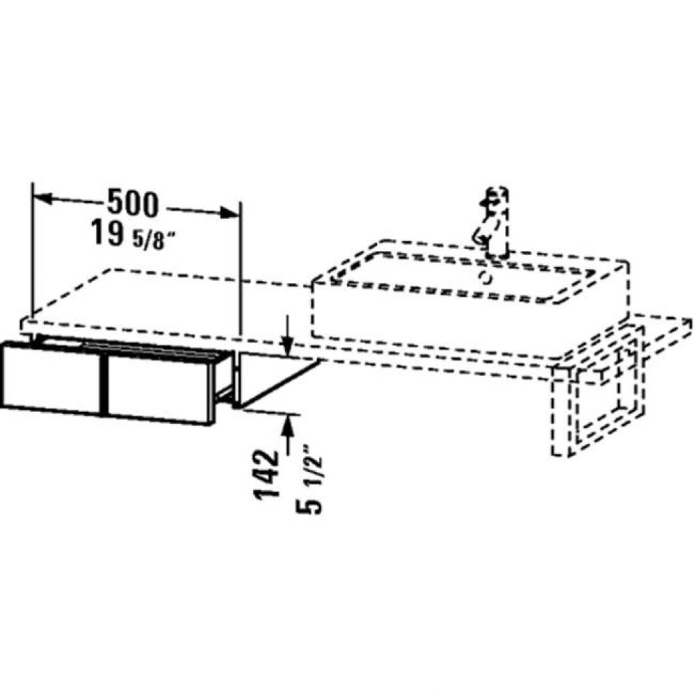 Low cabinet f. console Vero, 1 drawer,