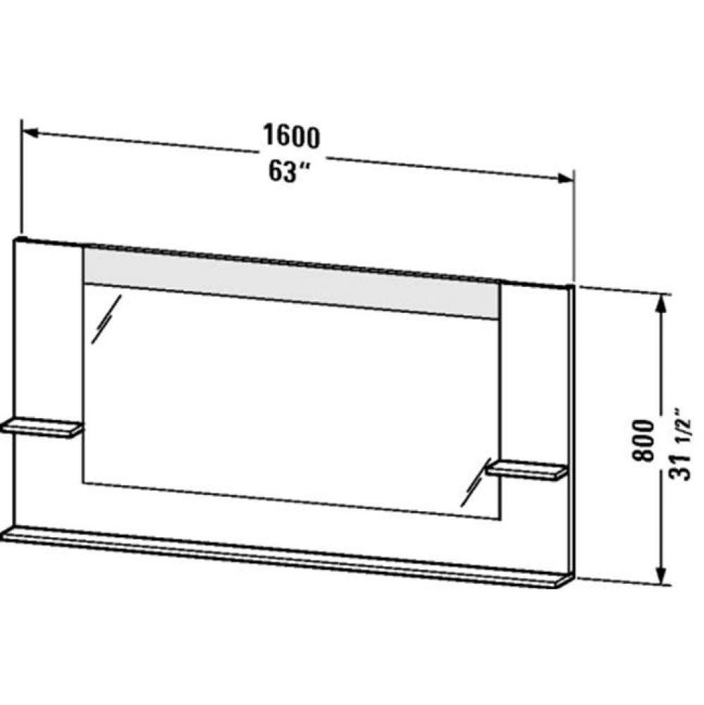 Mirror with shelves laterally (B) and below Vero