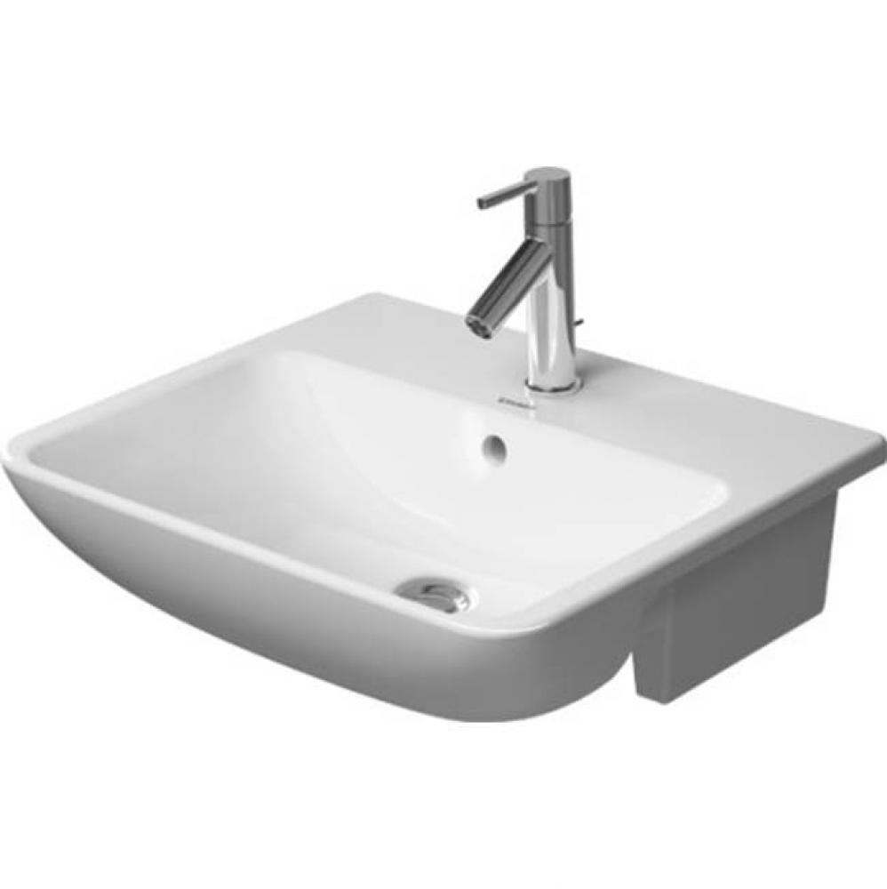 Semi-recessed washbasin 21 5/8'' ME by - Starck white, with overflow, with faucet deck,