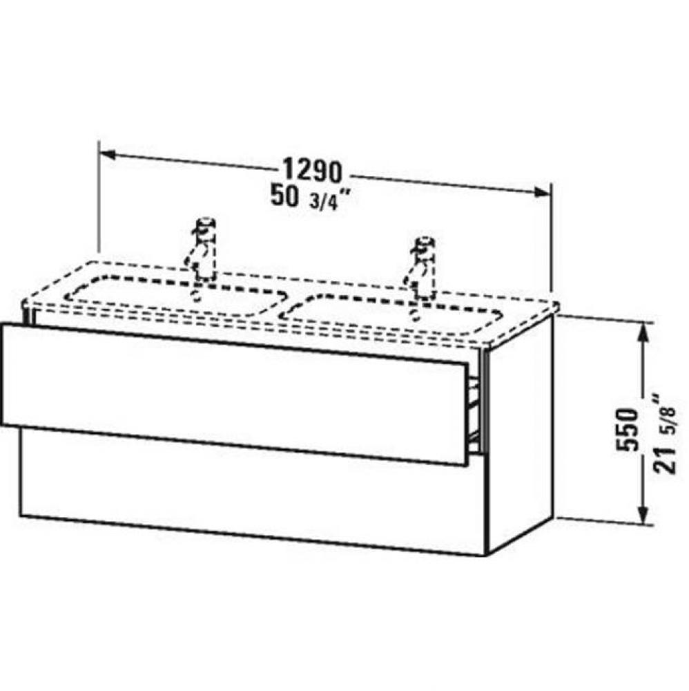 Duravit L-Cube Two Drawer Wall-Mount Vanity Unit Cappuccino