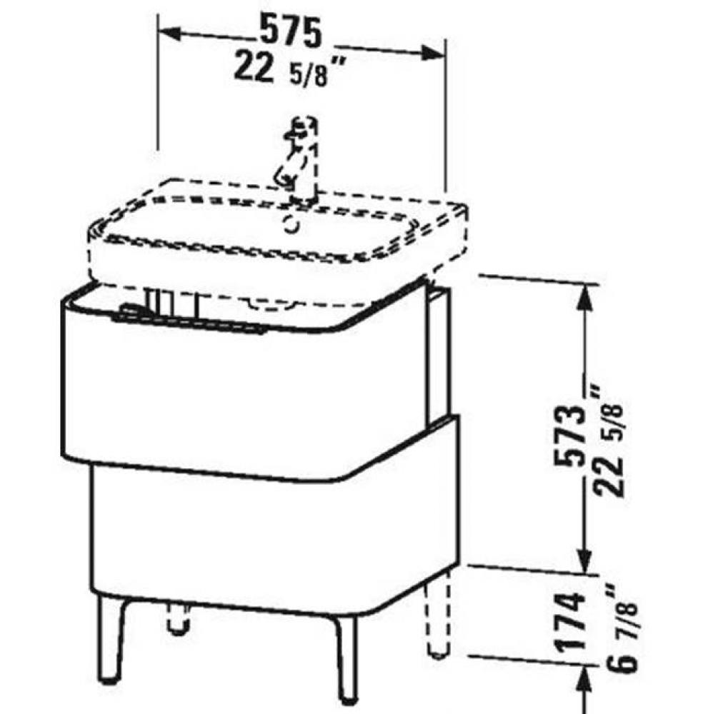 Duravit Happy D.2 Floor Standing Vanity Unit  European Oak