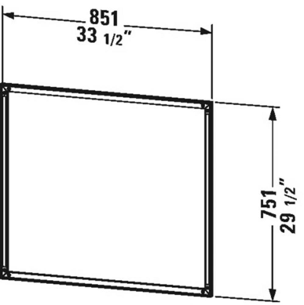 Frame for mirror L-Cube cabinet - recessed version