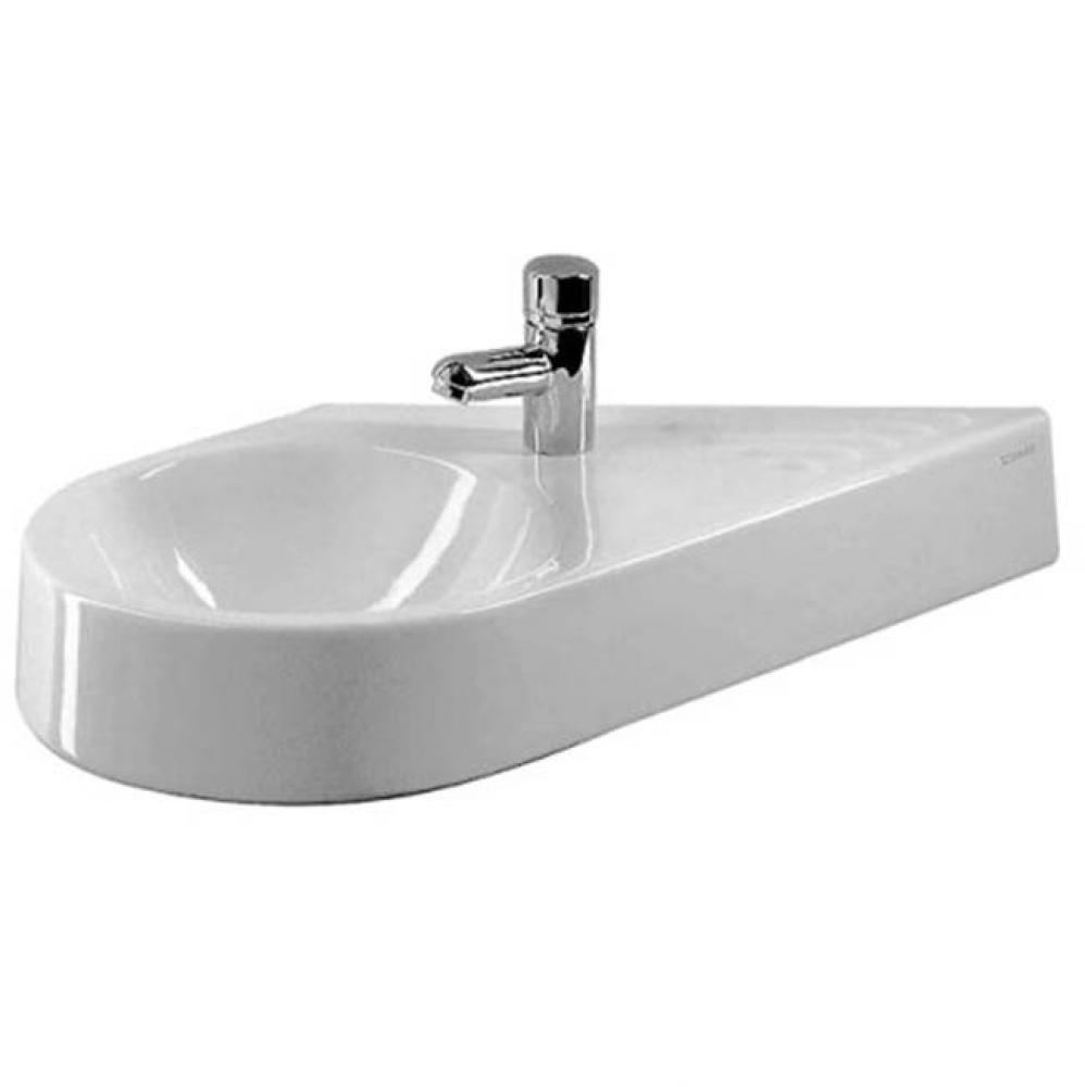 Handrinse basin 65cm Architec white diagonal model, basin on