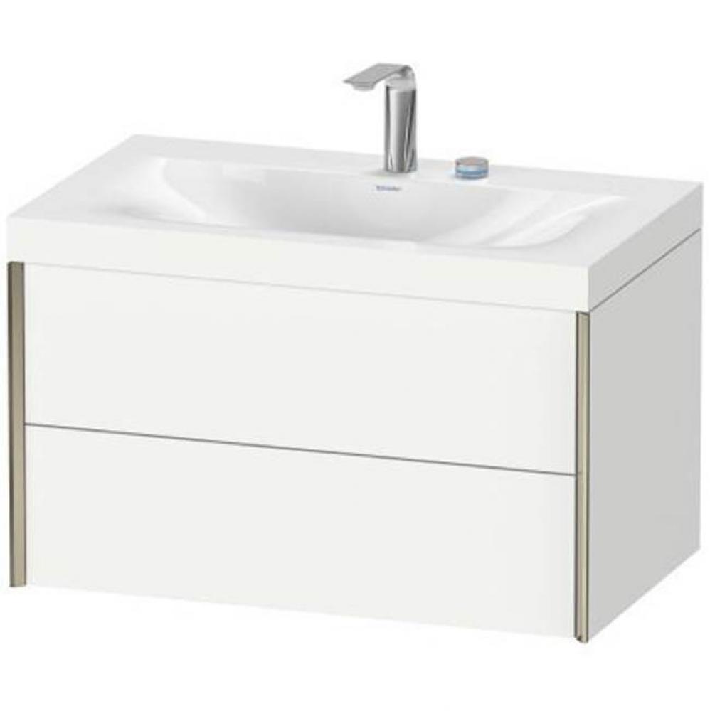 Duravit XViu Two Drawer C-Bonded Wall-Mount Vanity Kit White