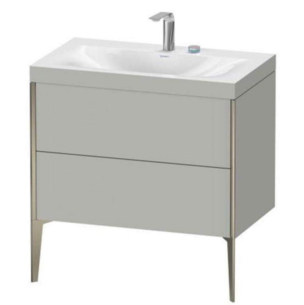 Duravit XViu Two Drawer C-Bonded Floorstanding Vanity Kit Concrete Gray