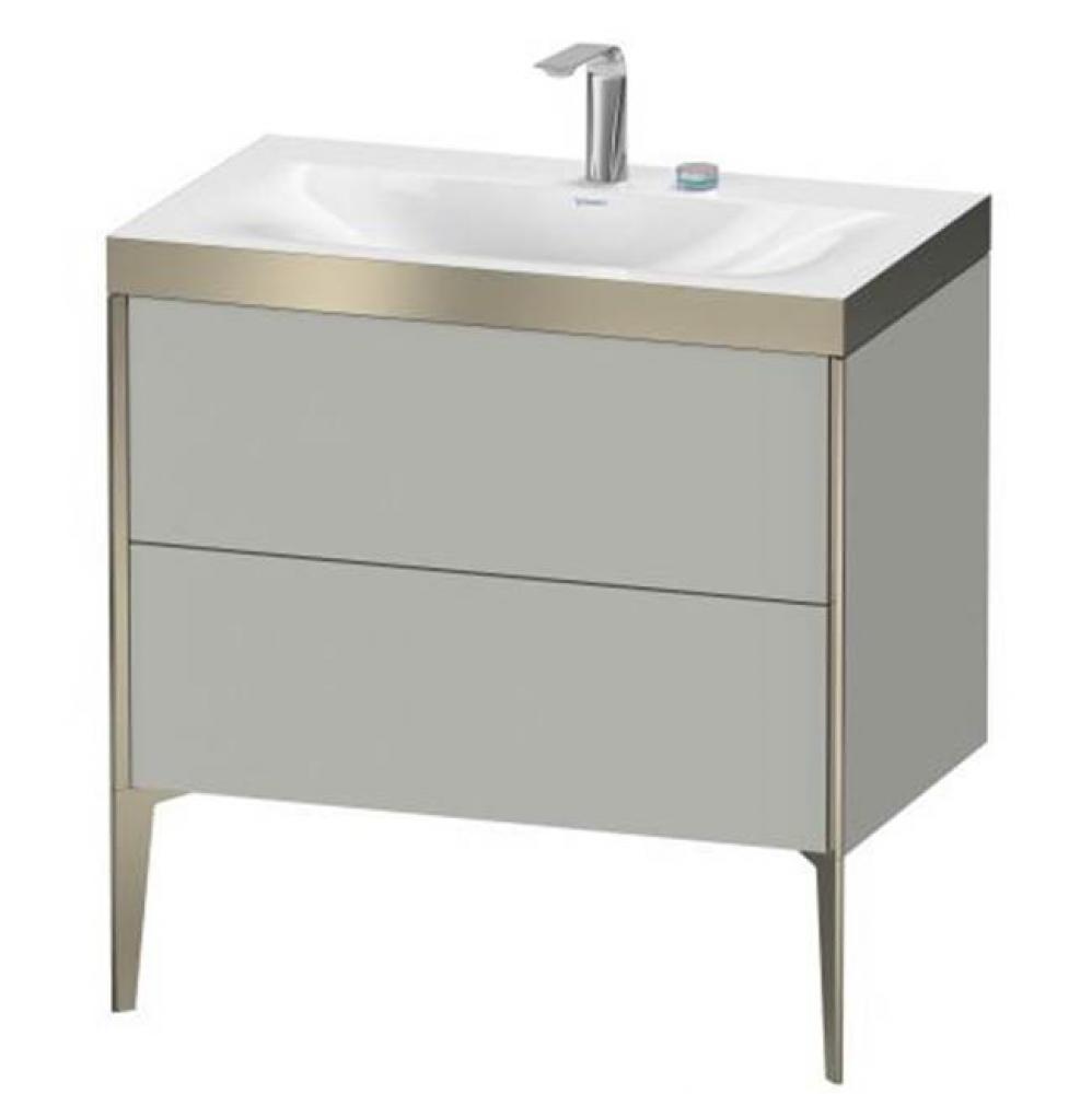 Duravit XViu Two Drawer C-Bonded Floorstanding Vanity Kit Concrete Gray