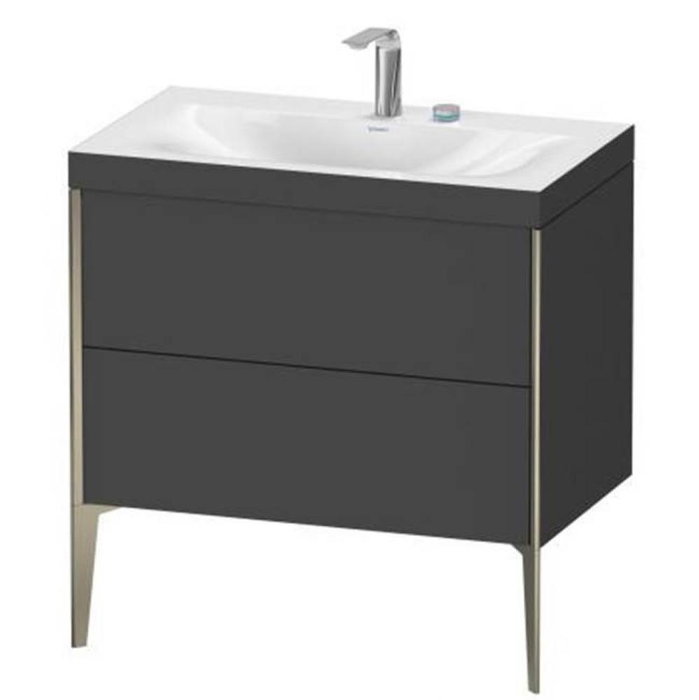 Duravit XViu Two Drawer C-Bonded Floorstanding Vanity Kit Graphite