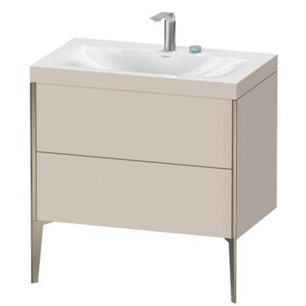 Duravit XViu Two Drawer C-Bonded Floorstanding Vanity Kit Taupe