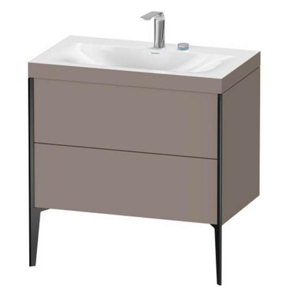 Duravit XViu Two Drawer C-Bonded Floorstanding Vanity Kit Basalt