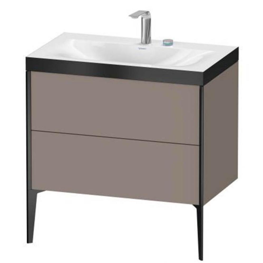 Duravit XViu Two Drawer C-Bonded Floorstanding Vanity Kit Basalt