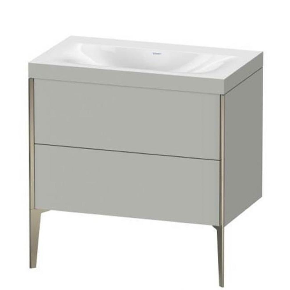 Duravit XViu Two Drawer C-Bonded Floorstanding Vanity Kit Concrete Gray