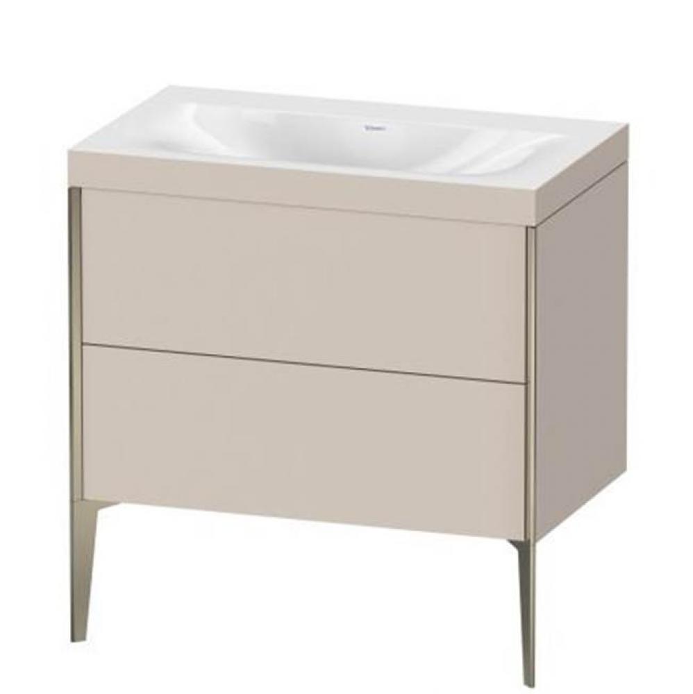 Duravit XViu Two Drawer C-Bonded Floorstanding Vanity Kit Taupe