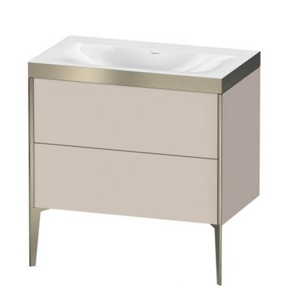 Duravit XViu Two Drawer C-Bonded Floorstanding Vanity Kit Taupe