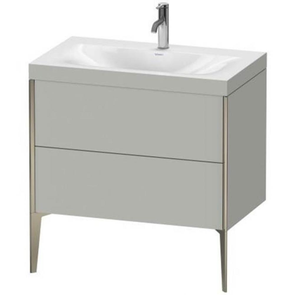 Duravit XViu Two Drawer C-Bonded Floorstanding Vanity Kit Concrete Gray