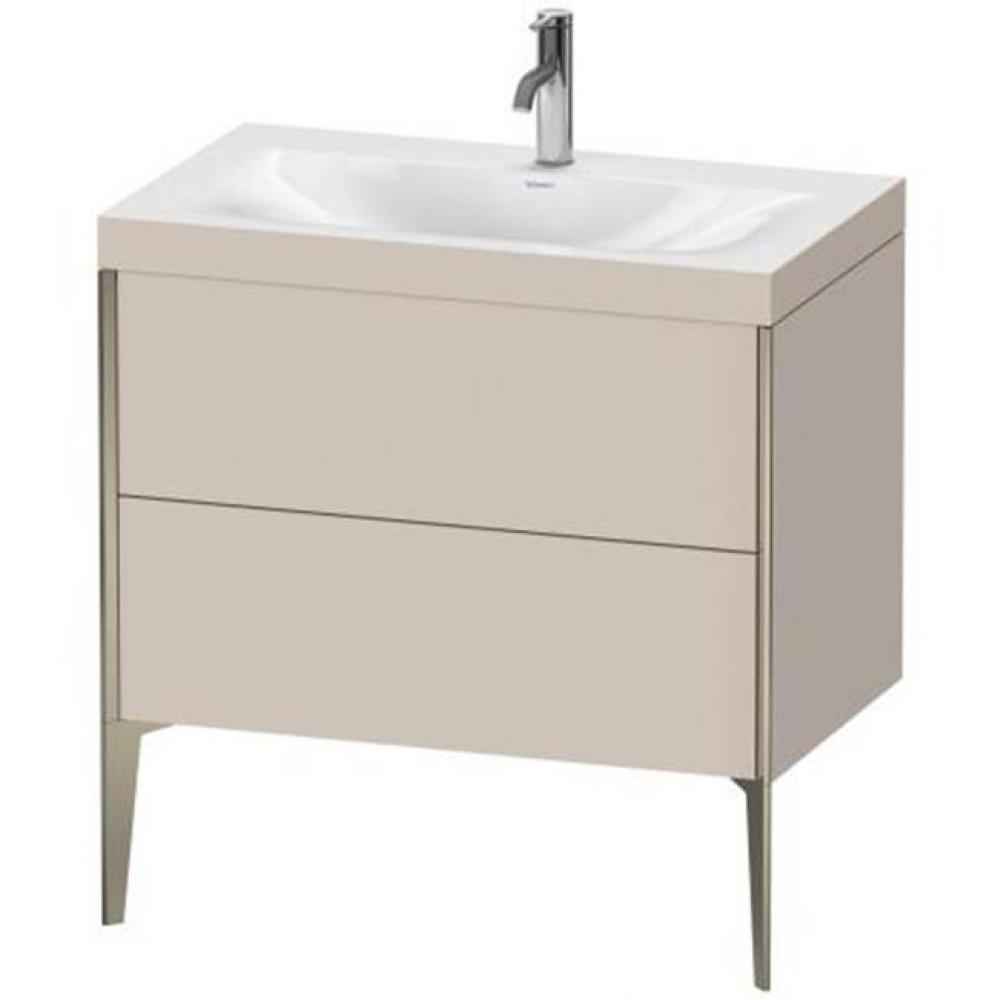 Duravit XViu Two Drawer C-Bonded Floorstanding Vanity Kit Taupe