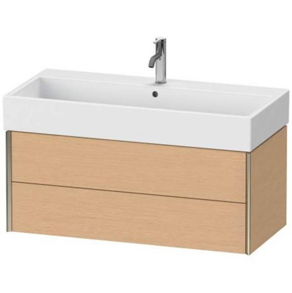 Duravit XViu Two Drawer Wall-Mount Vanity Unit Brushed Oak