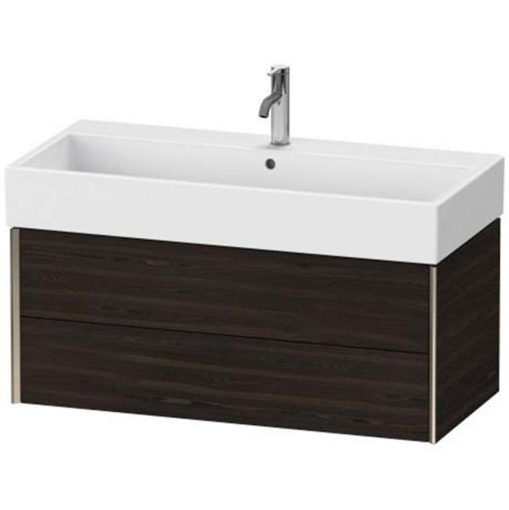 Duravit XViu Two Drawer Wall-Mount Vanity Unit Walnut Brushed