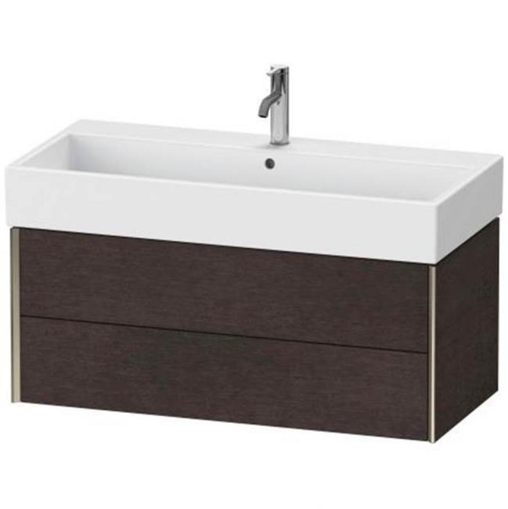 Duravit XViu Two Drawer Wall-Mount Vanity Unit Dark Brushed Oak