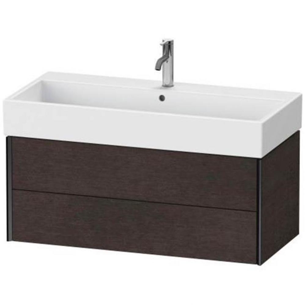 Duravit XViu Two Drawer Wall-Mount Vanity Unit Dark Brushed Oak