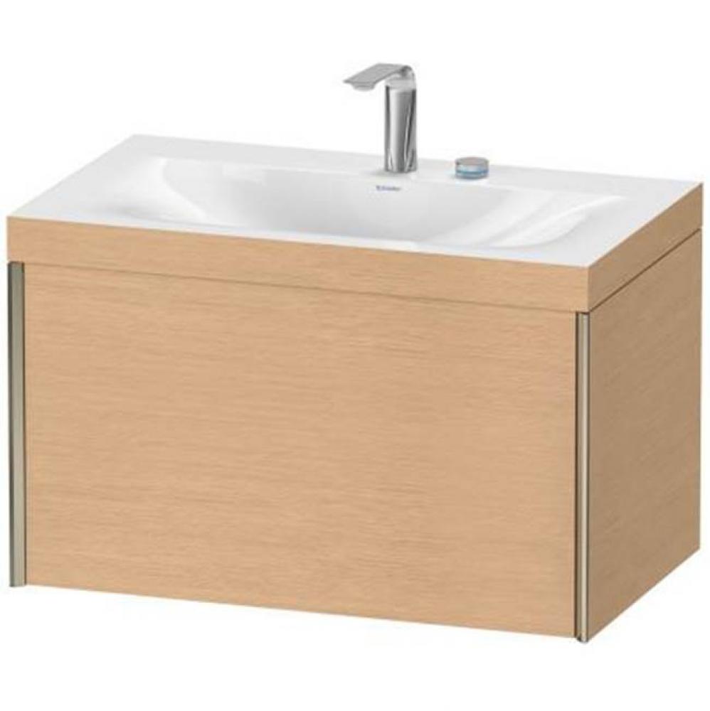 Duravit XViu One Drawer C-Bonded Wall-Mount Vanity Kit Cashmere Oak